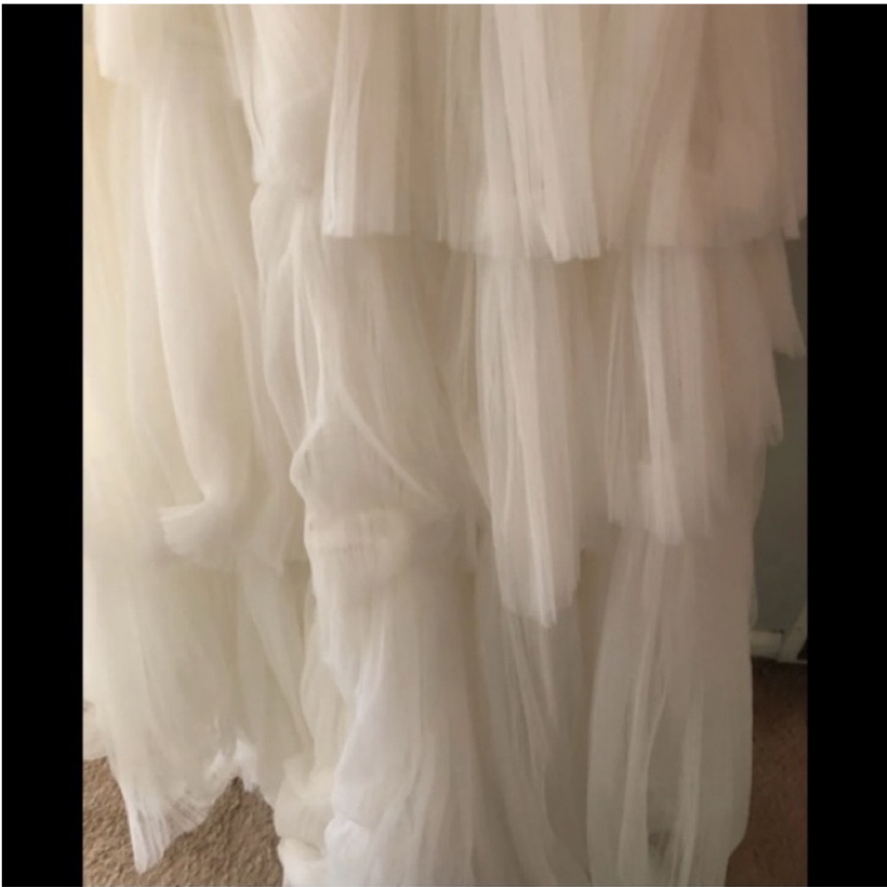ANTHROPOLOGIE BHLDN Watters Avance Tiered Bridal Wedding Gown Ivory size 14 NWT - Picture 8 of 11